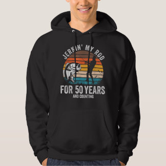 50th Birthday Gift for Fisherman Men Funny Fishing Hoodie