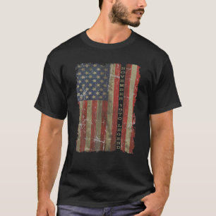 50th Birthday Gift Idea USA Flag November 1970 Leg T-Shirt