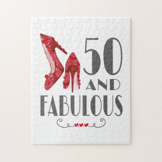 50th Birthday Gift Im 50 And Fabulous Gift Jigsaw Puzzle
