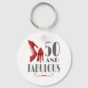 50th Birthday Gift Im 50 And Fabulous Gift Key Ring