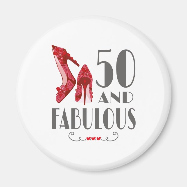 50th Birthday Gift Im 50 And Fabulous Gift Magnet (Front)