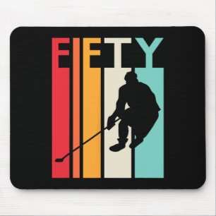 50th Birthday Gift Vintage Hockey  50 Year Old Bir Mouse Pad