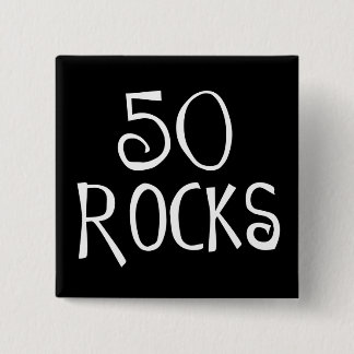 50th birthday gifts, 50 ROCKS 15 Cm Square Badge