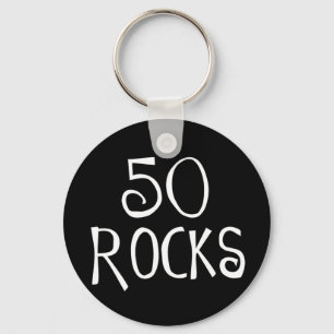 50th birthday gifts, 50 ROCKS Key Ring