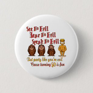 50th Birthday Gifts 6 Cm Round Badge