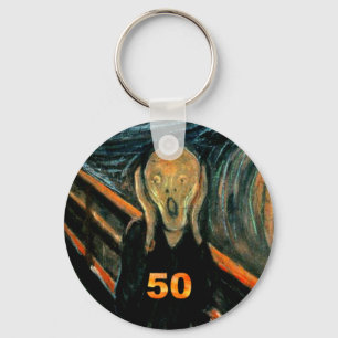 50th Birthday Gifts, The Scream 50! Key Ring