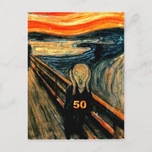 50th Birthday Gifts, The Scream 50! Postcard