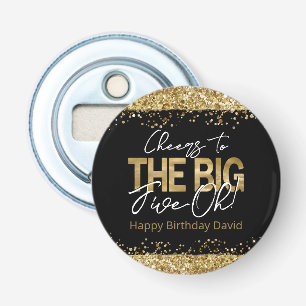 50th Birthday Gold and Black Big Five-Oh Bottle Op Opener