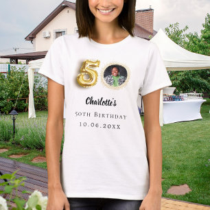 50th birthday gold photo T-Shirt