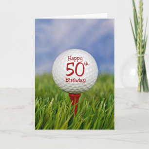 50th Birthday Golf Ball Card
