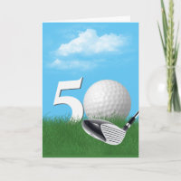 50th Birthday Golf Ball In Grass