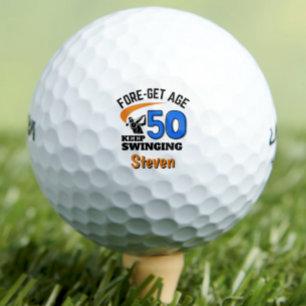 50th birthday golf balls 50 years funny gift blue