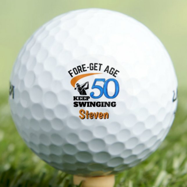 50th Birthday Golf Balls 50 Years Funny Gift Blue (Creator Uploaded)