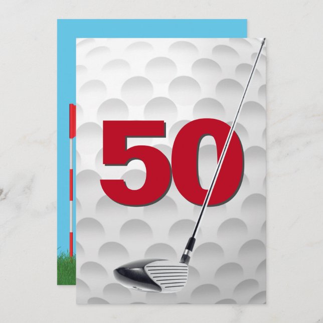 50th Birthday Golf Theme Party Invitation (Front/Back)