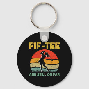 50th Birthday Golf Women's Design Retro 50 Year Ol Key Ring