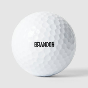 50th Birthday Golfer Black Name Dad Modern Golfer Golf Balls