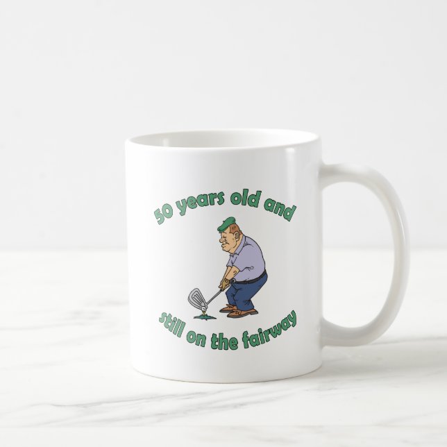 50th Birthday Golfer Gag Gift Coffee Mug (Right)