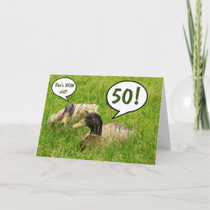 50th Birthday Gossipy Ducks Funny Card