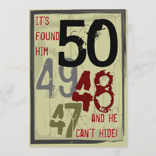 50th Birthday Grungy Countdown Party Invitation