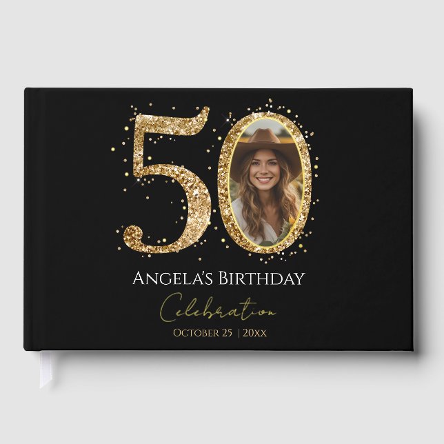 50th birthday guestbook Foil Guestbook (Front)