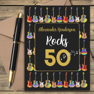 50th birthday Guitar Rocks 50 Personalised