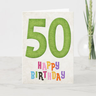50th Birthday Happy Birthday Card Design 2