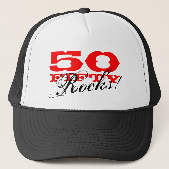50th Birthday hat | Fifty Rocks! (Front)