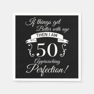 50th Birthday Humour Approaching Perfection Napkin