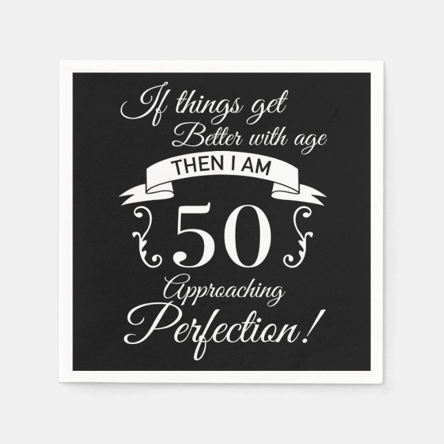 50th Birthday Humour Approaching Perfection Napkin (Front)