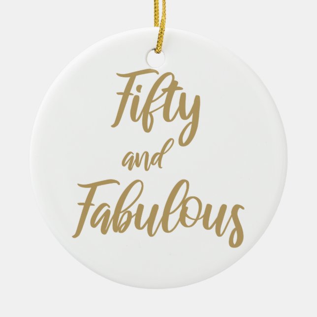 50th Birthday Humour Ceramic Ornament (Front)