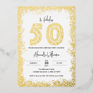 50th Birthday Invitation 50 and Fabulous Real