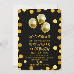 50th Birthday Invitation, 50th Invite, pink Invitation