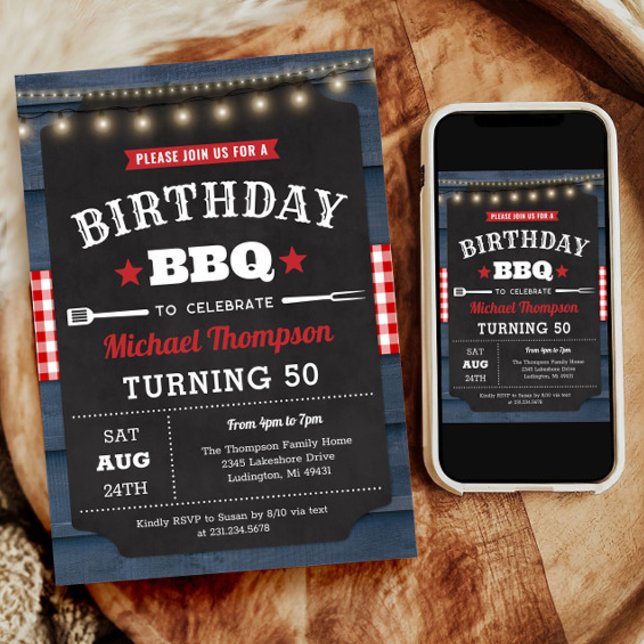 50th Birthday Invitation - Barbecue Party (50th Birthday Invitation - Barbecue Party)