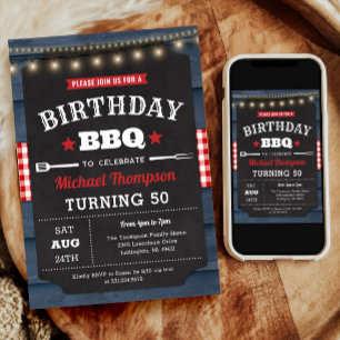 50th Birthday Invitation - Barbecue Party