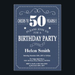 50th Birthday Invitation Blue and White<br><div class="desc">50th Birthday Invitation Blue and White Typography. Blue and White Background. Adult Birthday. Male Men or Women Birthday. Kids Boy or Girl Lady Teen Teenage Bday Invite. 13th 15th 16th 18th 20th 21st 30th 40th 50th 60th 70th 80th 90th 100th. Any Age. For further customisation, please click the "Customise it"...</div>