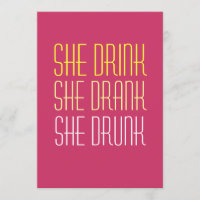 50th Birthday Invitation -Drink Drank Drunk