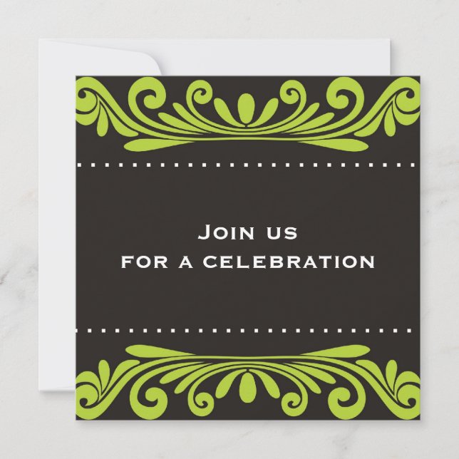 50th Birthday Invitation - Flourishes (Front)