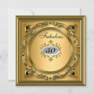 50th birthday Invitation Gold Fiftieth