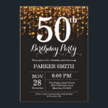 50th Birthday Invitation Gold Glitter<br><div class="desc">50th Birthday Invitation with Gold String Lights with Gold Glitter Background. Gold Birthday. Adult Birthday. Men or Women Bday Invite. 13th 15th 16th 18th 20th 21st 30th 40th 50th 60th 70th 80th 90th 100th, Any age. For further customisation, please click the "Customise it" button and use our design tool to...</div>