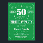 50th Birthday Invitation Green and White<br><div class="desc">50th Birthday Invitation Green and White Typography. Green and White Background. Adult Birthday. Male Men or Women Birthday. Kids Boy or Girl Lady Teen Teenage Bday Invite. 13th 15th 16th 18th 20th 21st 30th 40th 50th 60th 70th 80th 90th 100th. Any Age. For further customisation, please click the "Customise it"...</div>
