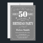 50th Birthday Invitation Grey and White<br><div class="desc">50th Birthday Invitation Grey and White Typography. Grey and White Background. Adult Birthday. Male Men or Women Birthday. Kids Boy or Girl Lady Teen Teenage Bday Invite. 13th 15th 16th 18th 20th 21st 30th 40th 50th 60th 70th 80th 90th 100th. Any Age. For further customisation, please click the "Customise it"...</div>