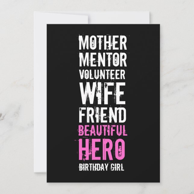 50th Birthday Invitation - Mum Volunteer Hero (Front)