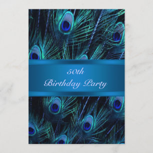 50th Birthday Invitation Peacock 50th Birthday