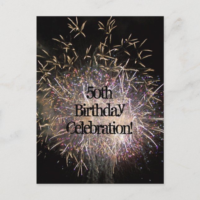 50th Birthday Invitation Postcard (Customise) (Front)