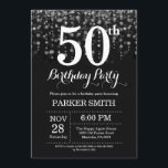 50th Birthday Invitation Silver Glitter<br><div class="desc">50th Birthday Invitation with Silver String Lights with Silver Glitter Background. Silver Birthday. Adult Birthday. Men or Women Bday Invite. 13th 15th 16th 18th 20th 21st 30th 40th 50th 60th 70th 80th 90th 100th, Any age. For further customisation, please click the "Customise it" button and use our design tool to...</div>