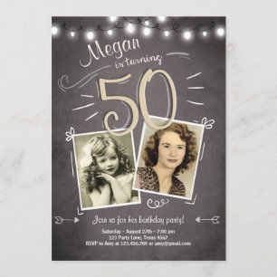 50th Birthday Invitation Vintage Fifty Birthday