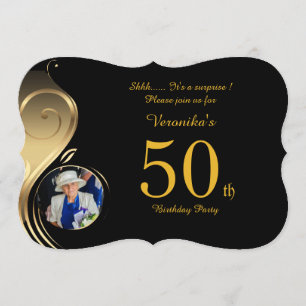 50th,Birthday Invitation Woman Any age,Photo,shape