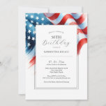 50th Birthday Invitations Am<br><div class="desc">These 50th birthday invitations feature an American flag framed boarder in watercolor shades of red, white and blue. Use the template fields to add your custom details. Order printed cards or printable invitations. An excellent choice for 4th of July and patriotic birthdays. Use the template fields to customise for a...</div>