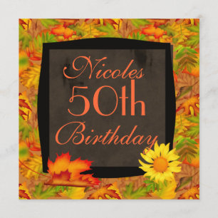 50th BIRTHDAY INVITATIONS for FALL