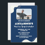 50th birthday invitations Men Photo Simple Blue<br><div class="desc">50th birthday invitations Men Photo Simple Blue</div>